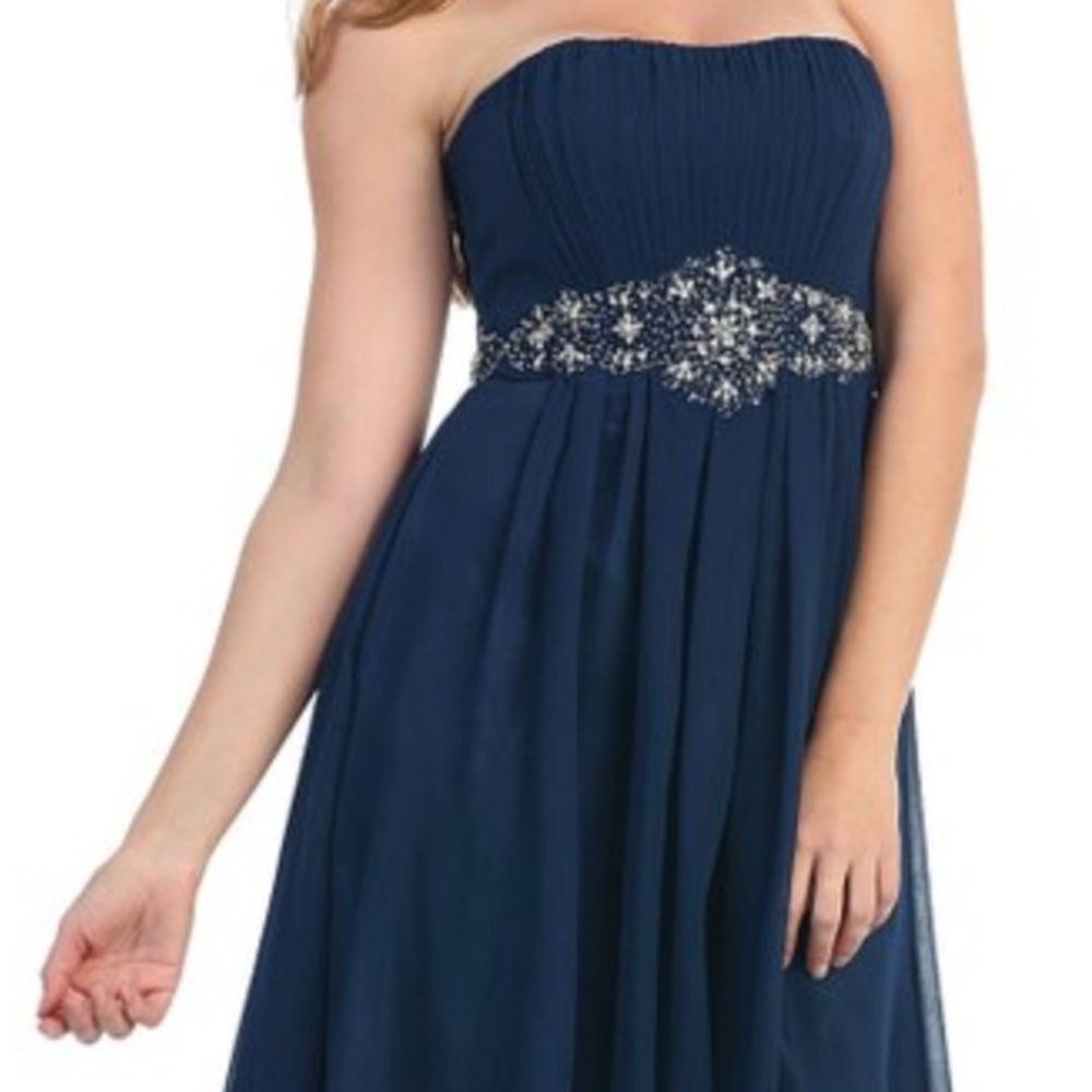 MayQueen Navy Short Bridesmaid, Prom , Formal Dress -Sz 20